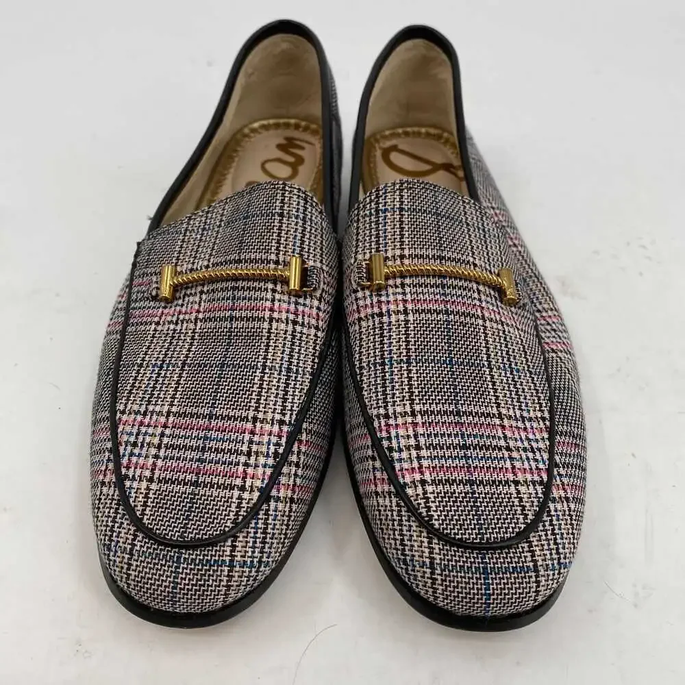 Sam Edelman Black Pink Plaid Loafers | Women’s Size 7.5